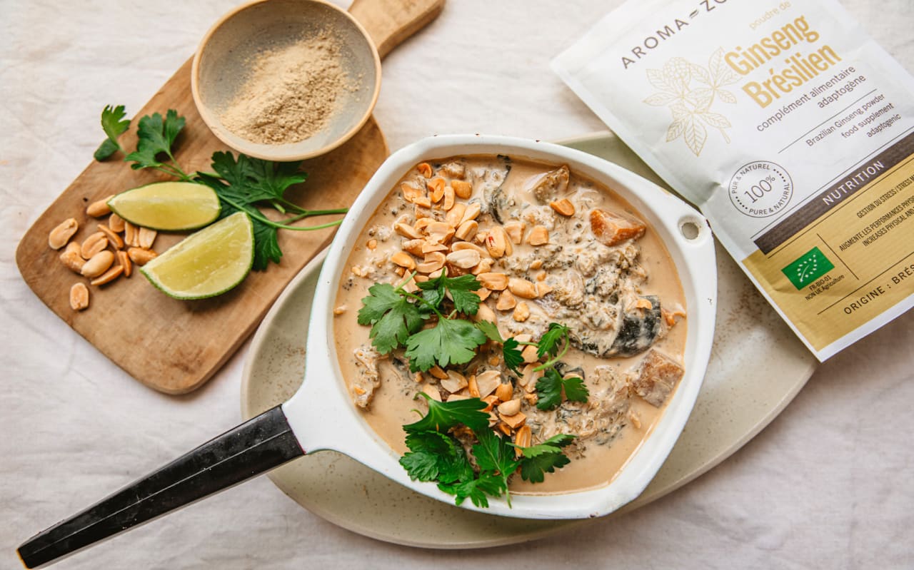 Comment préparer un petit curry coco aux légumes et au ginseng brésilien ?