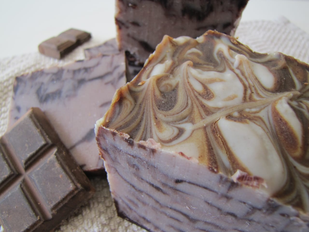 Pain de Savon marbré au Chocolat