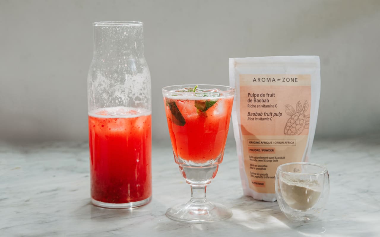 Limonade fraise & basilic au baobab : une boisson fraîche et vitaminée