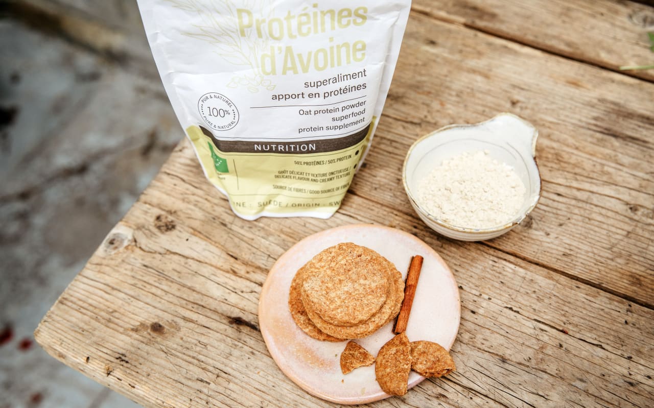 Biscuits croquants à la cannelle et protéine d’avoine