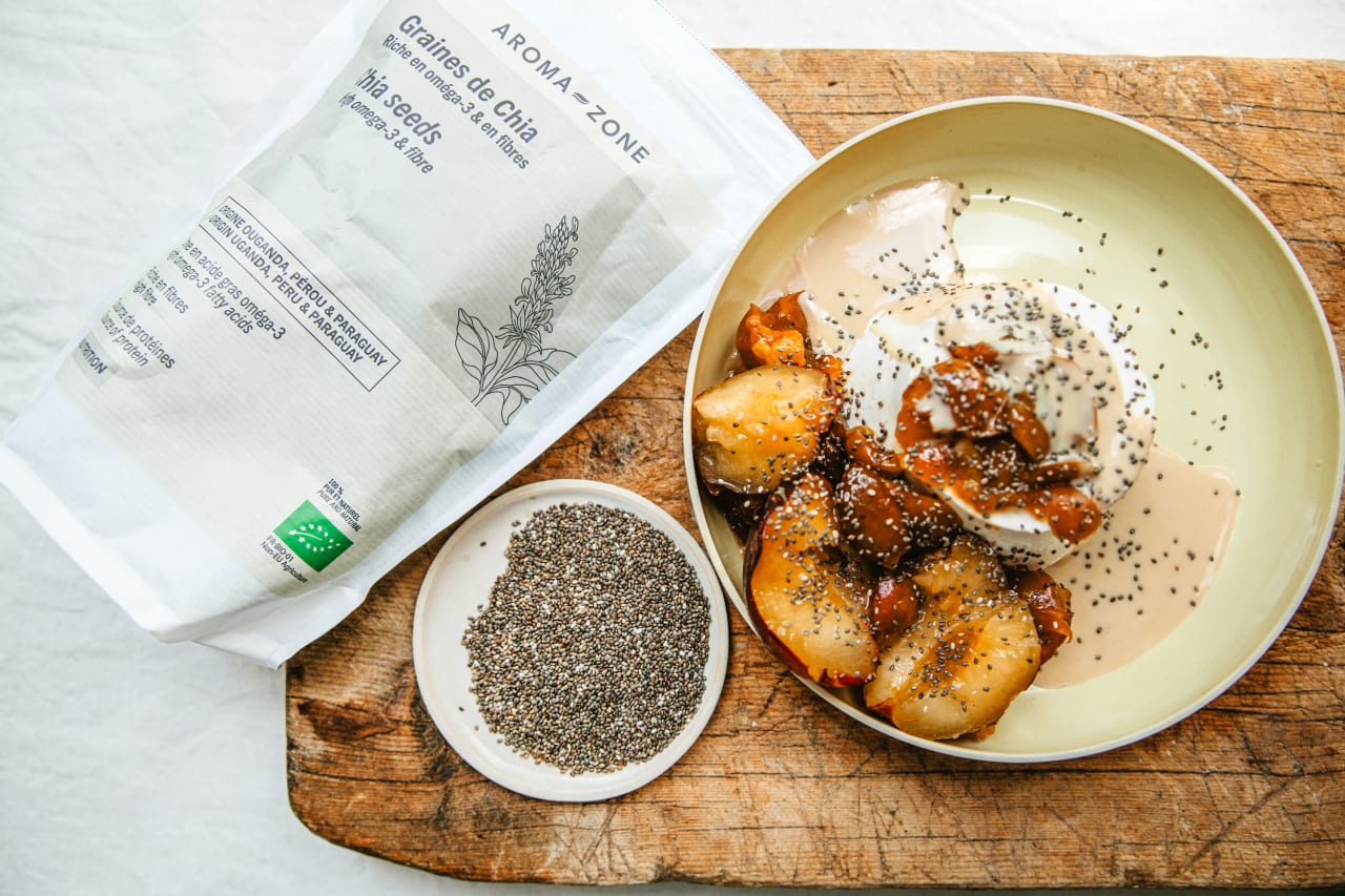 Comment préparer des tartines de courge, grenade et tahini aux graines de chia ?