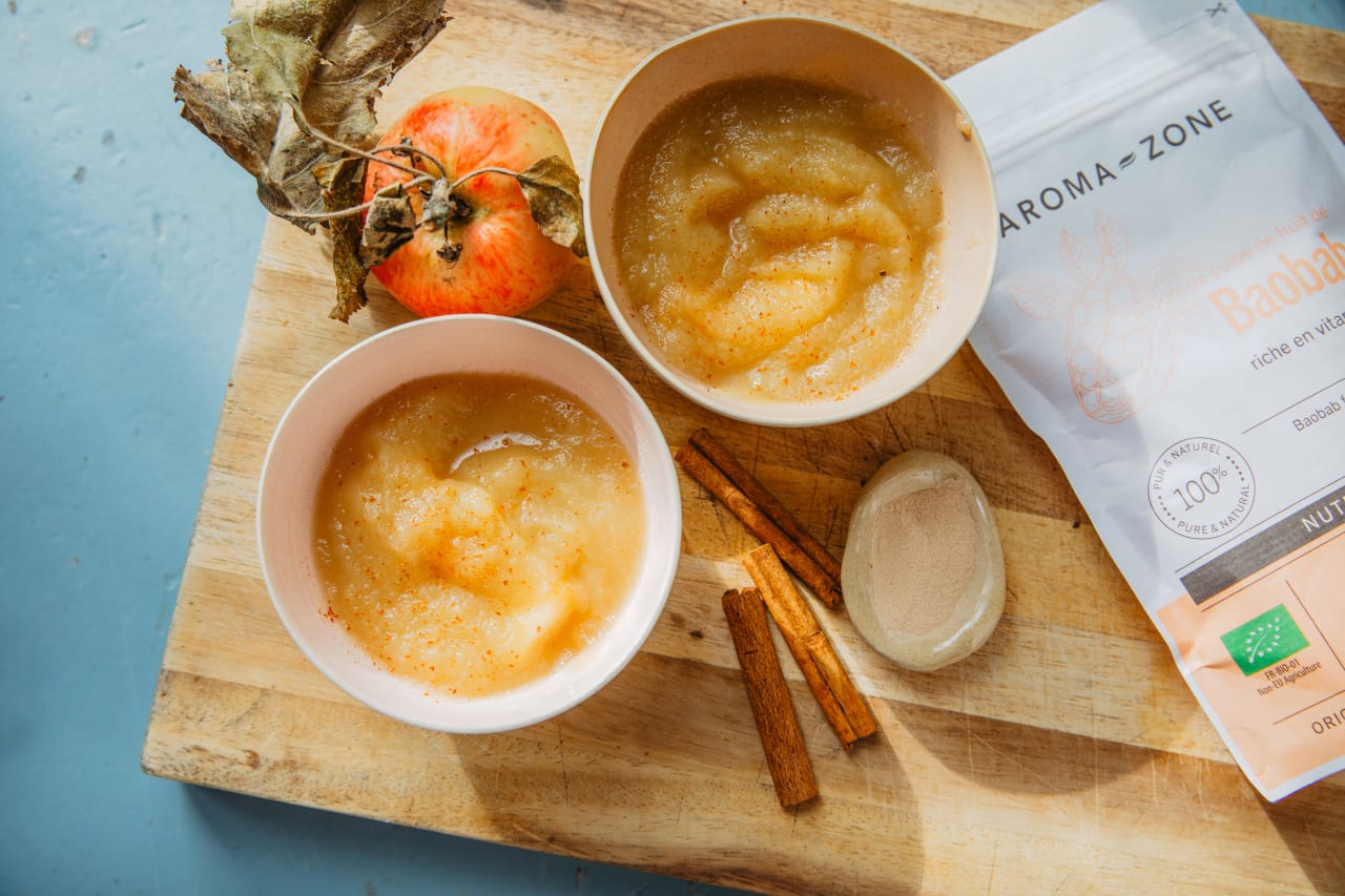 Compote de Pommes et Cannelle au Baobab : un dessert réconfortant et reminéralisant pour la vitalité