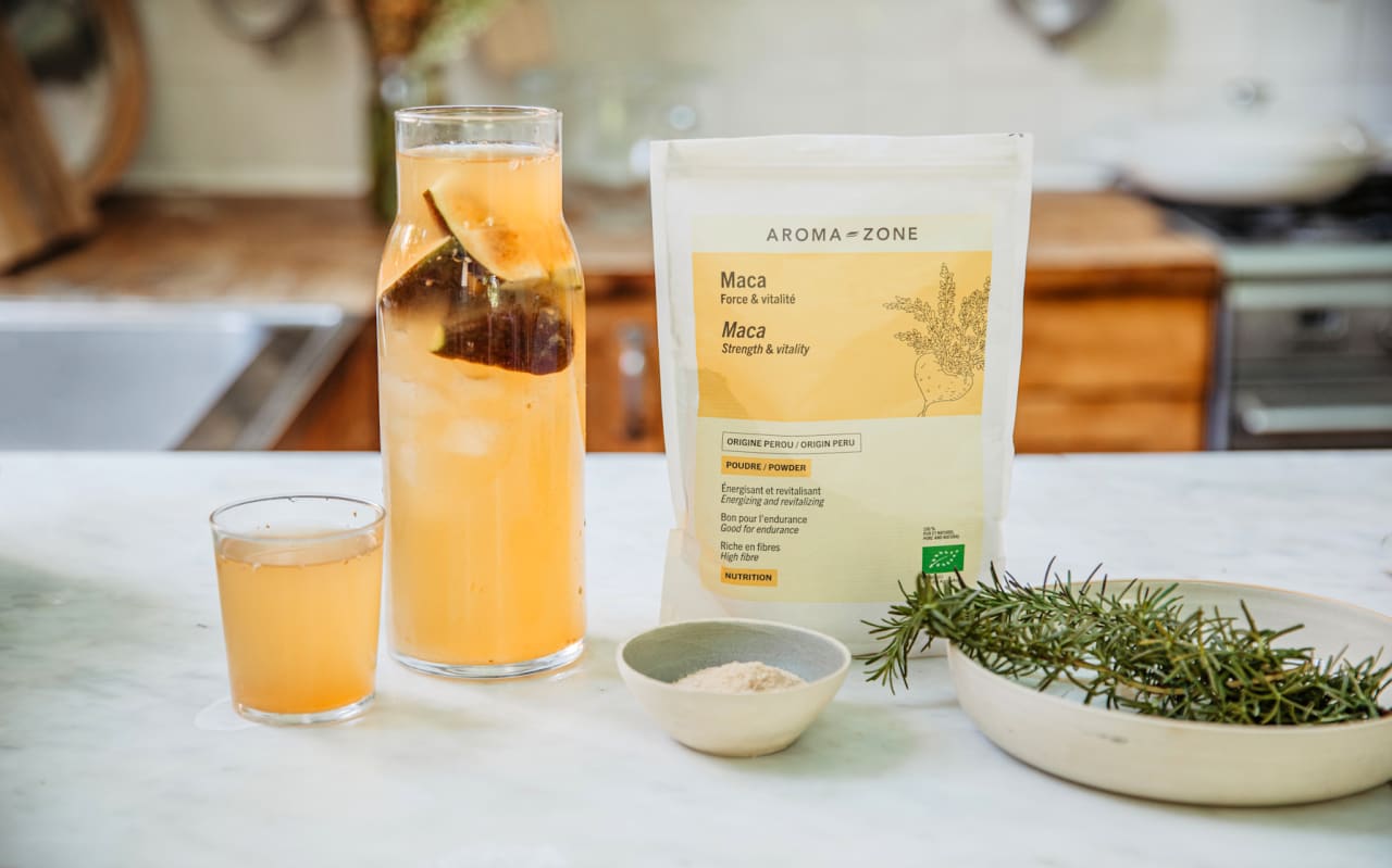 Infusion glacée figue, romarin & miel à la maca : une boisson fraîche et parfumée