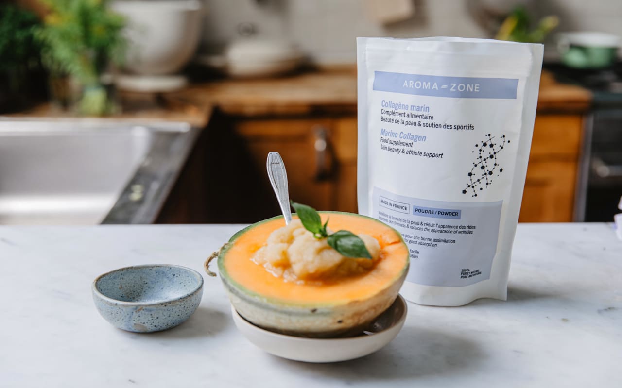 Glace minute melon & basilic au collagène marin : un dessert frais et léger