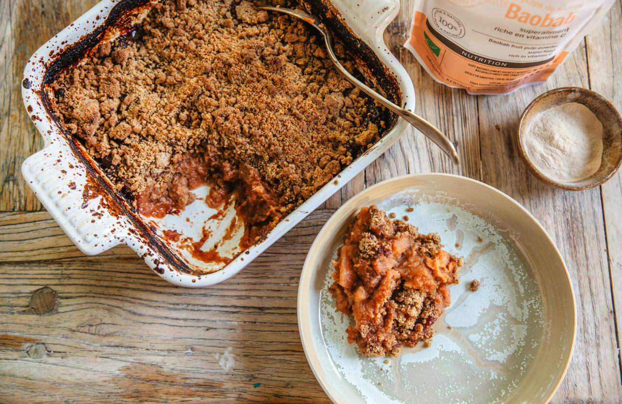 Crumble de Pommes, Kaki et Baobab : dessert gourmand et vitamine C