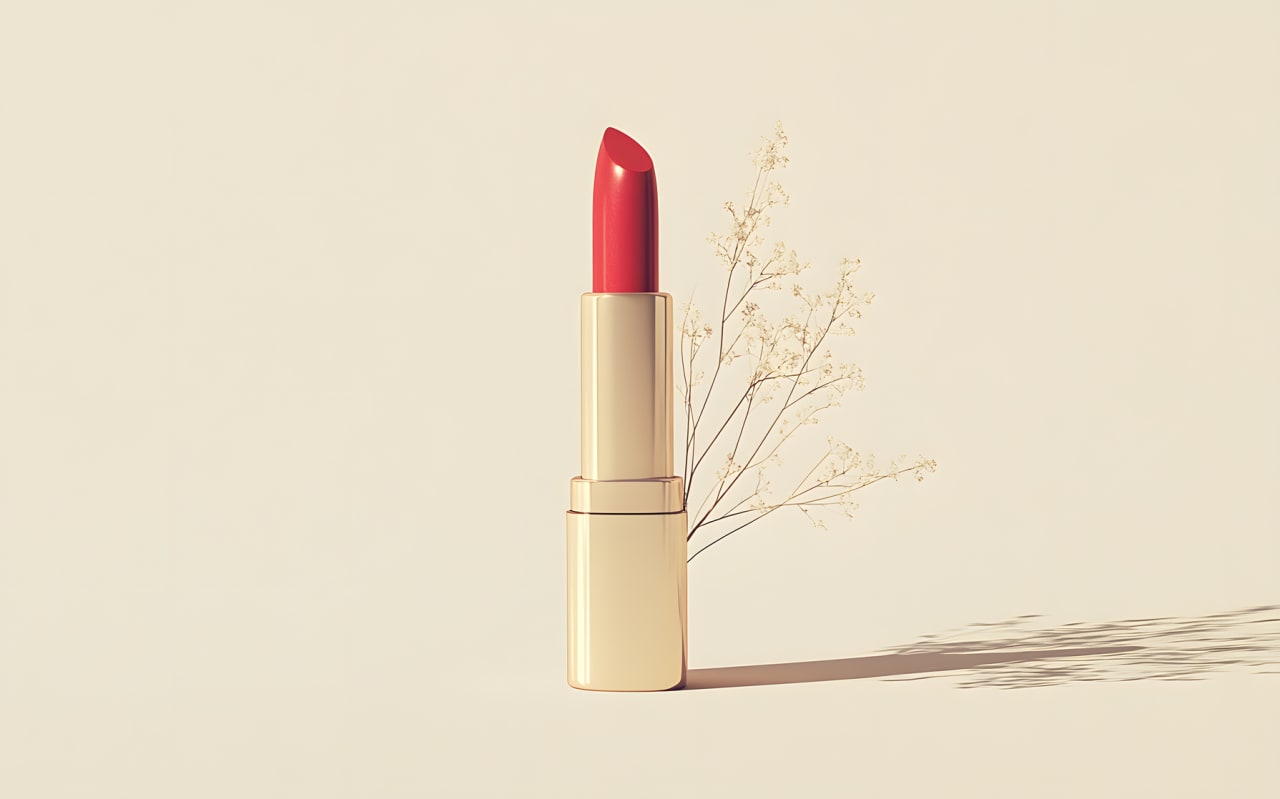 Bouche rouge baiser irisée