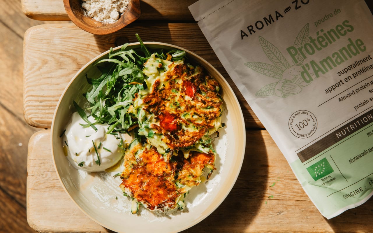Galettes de courgettes nouvelles & ciboulette à la protéine d'avoine : des bouchées dorées et légères