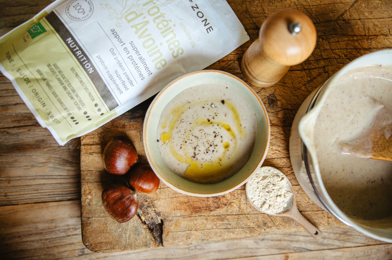 Velouté de Panais et Châtaignes aux protéines d’Avoine, une soupe réconfortante et nourrissante pour l’hiver