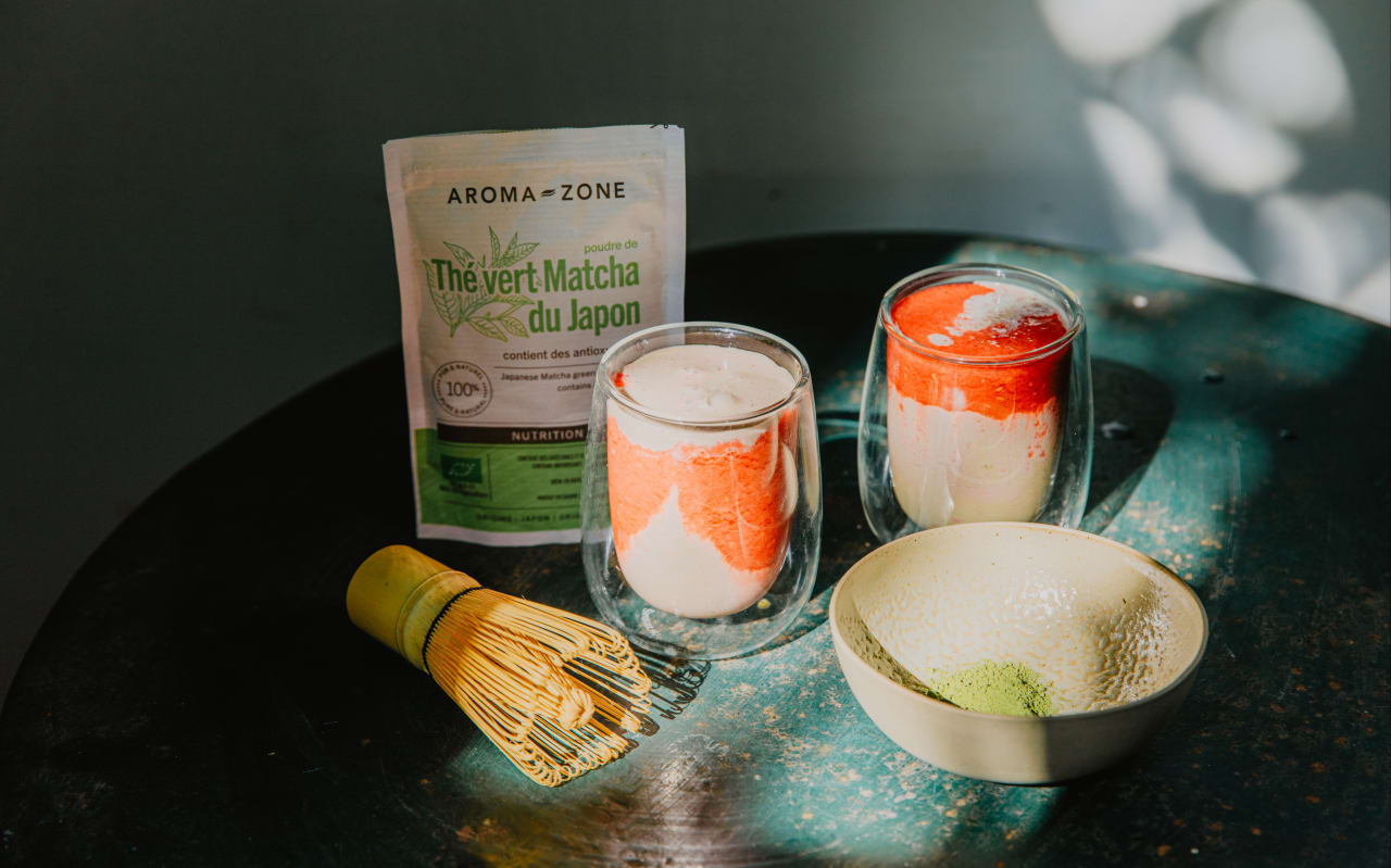 Latté glacé matcha & fraise : une boisson crémeuse et gourmande