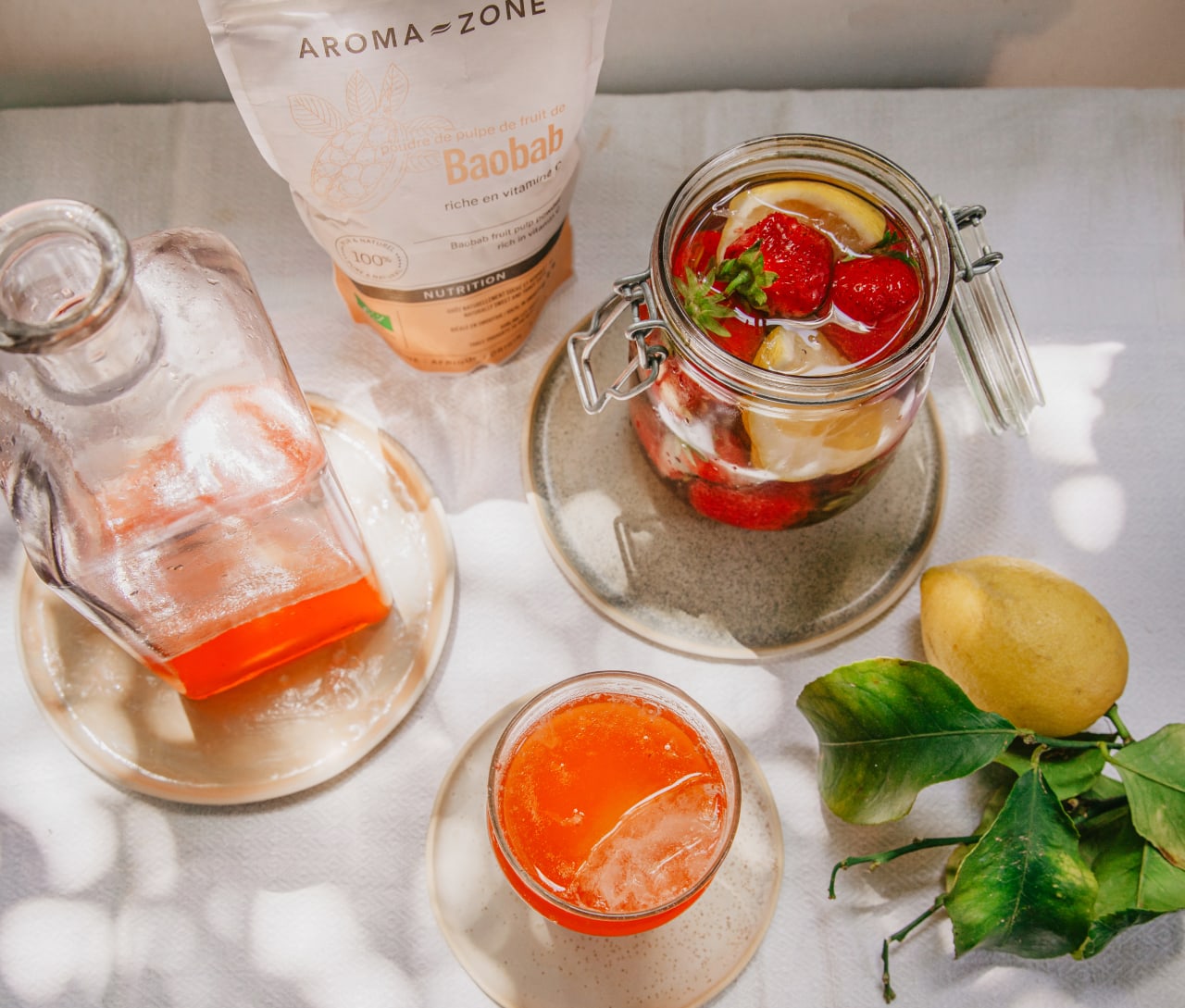 Pétillant fermenté fraise citron : boisson naturelle riche en vitamine C