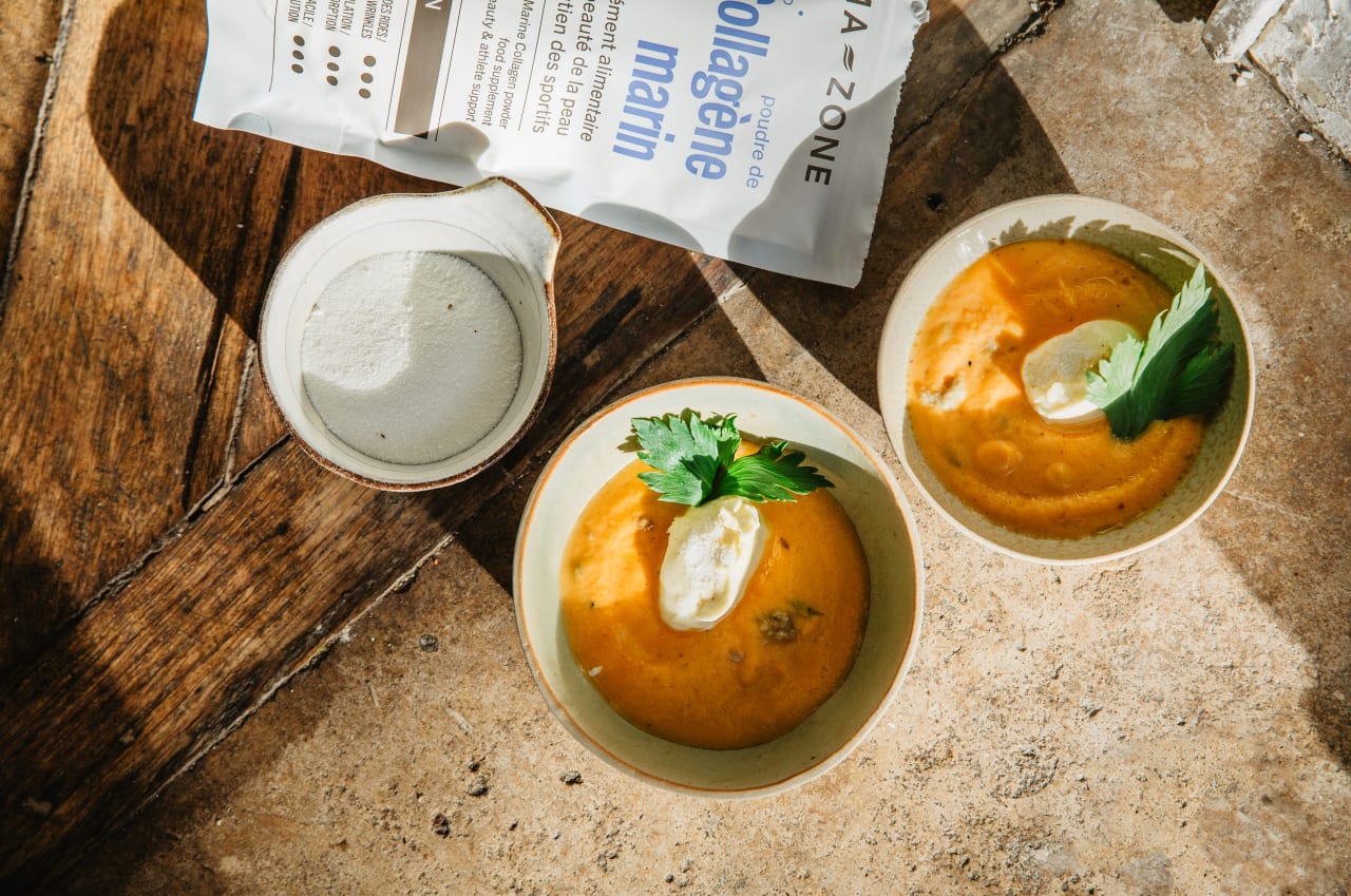 Crème de Carottes au Gingembre et Collagène : le velouté bonne mine qui réchauffe de l’intérieur