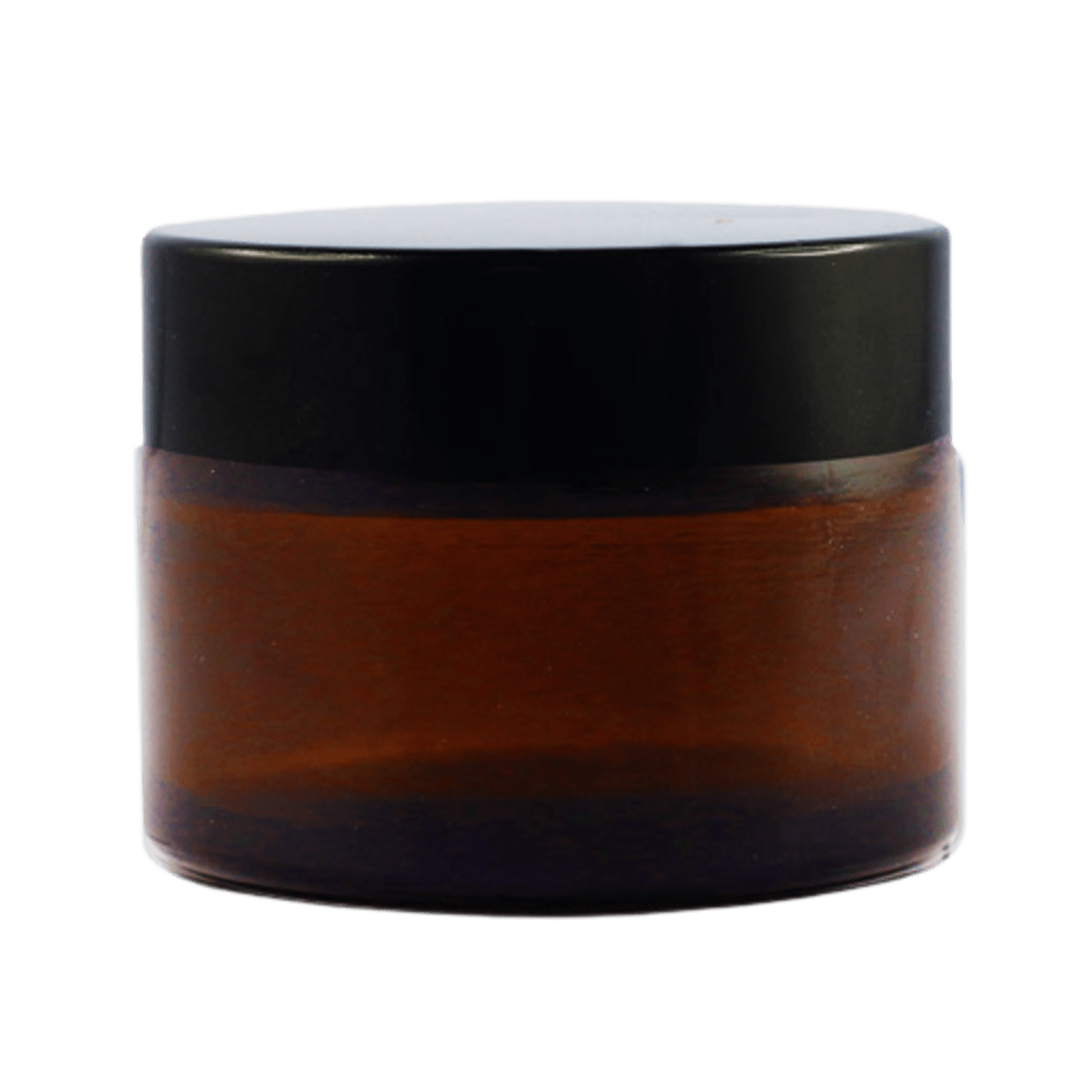 Pot verre ambré 50 ml avec capot noir