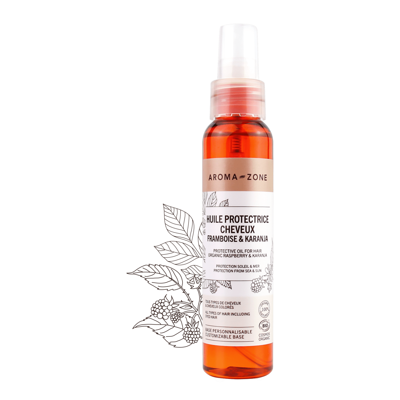 Huile protectrice cheveux Karanja & Framboise BIO