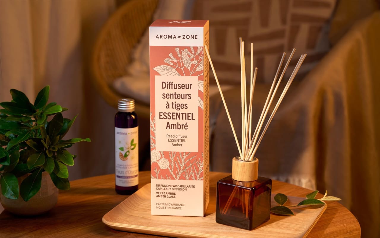 Diffuseur de senteurs à tiges Essentiel ambré