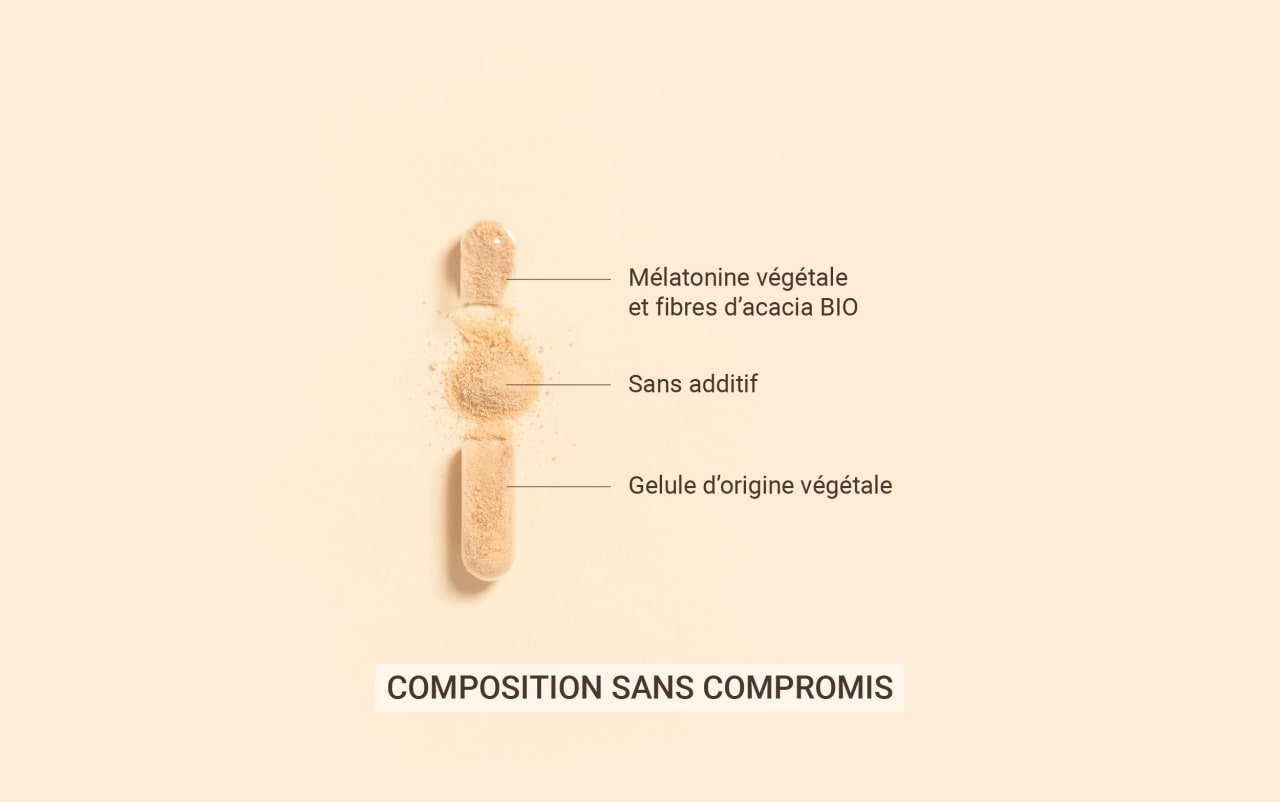 Mélatonine naturelle végétale - 60 gélules - Complément alimentaire