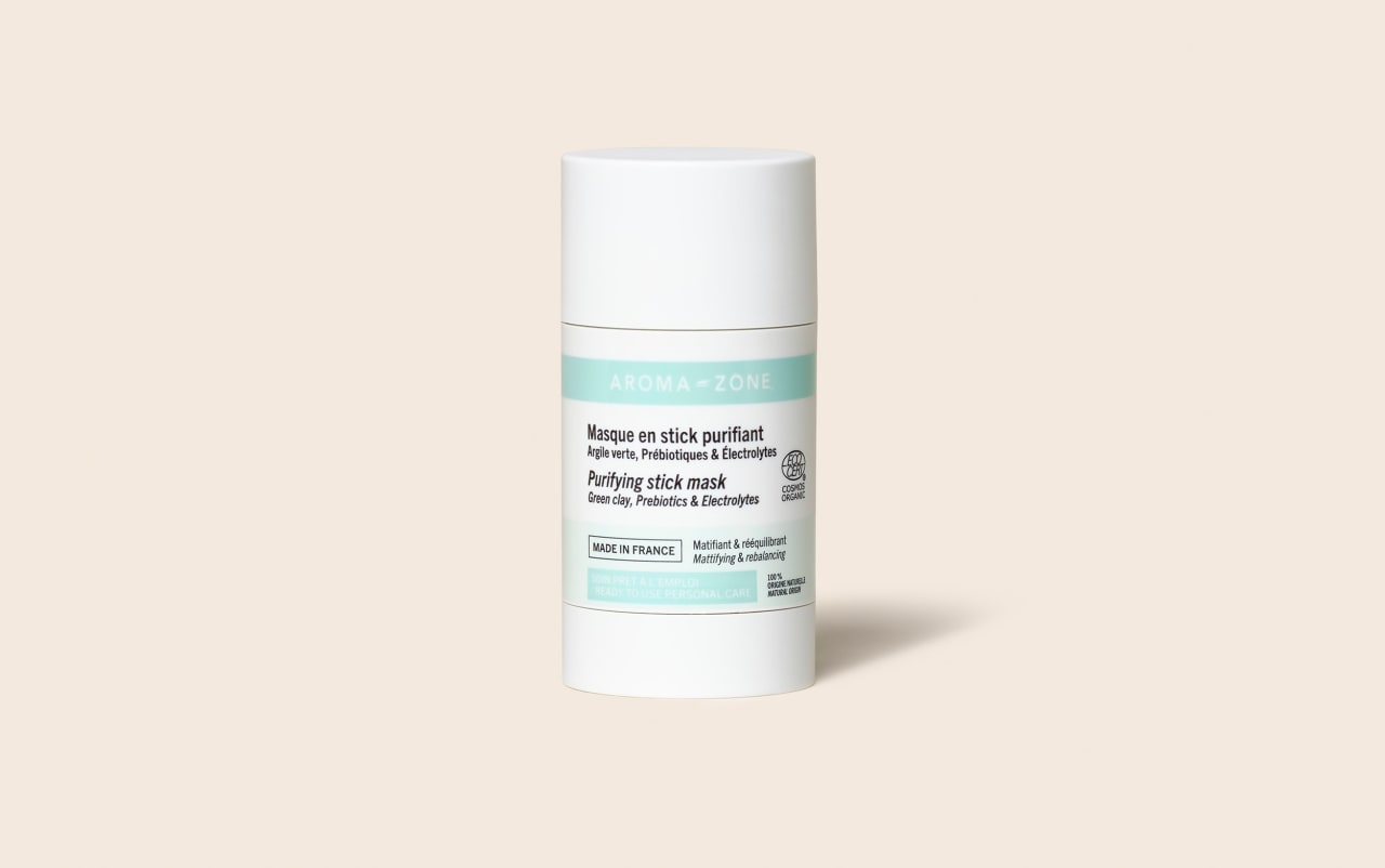 Masque en stick purifiant Argile verte, Prébiotiques & Electrolytes