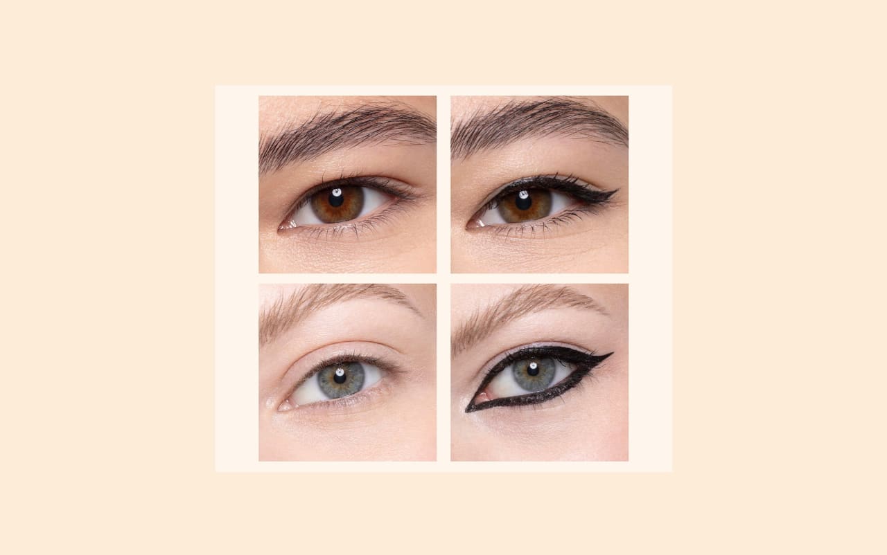 Avant après d'utilisation d'eye liner