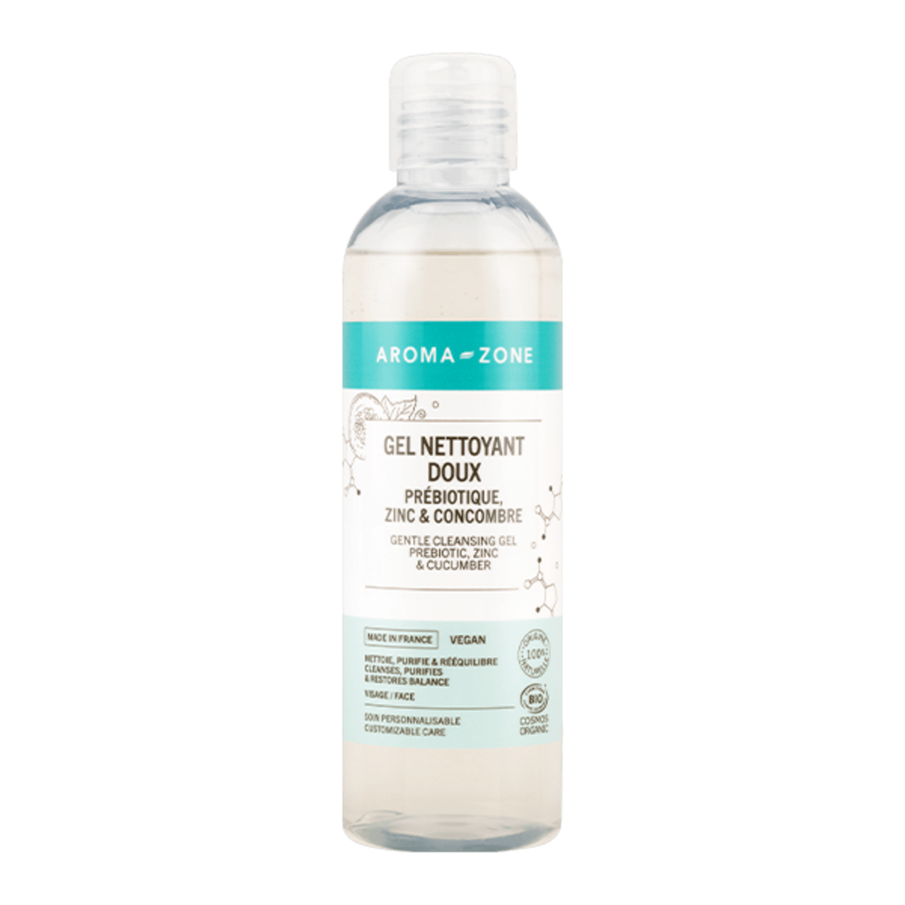 Gel nettoyant doux Prébiotique, Zinc & Concombre