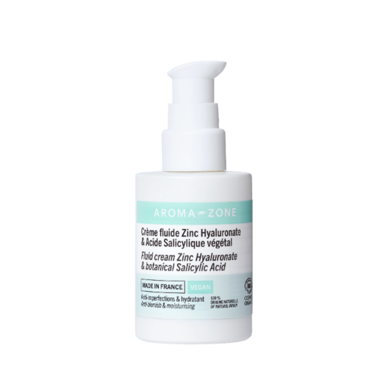 Crème fluide Zinc hyaluronate & Acide salicylique végétal