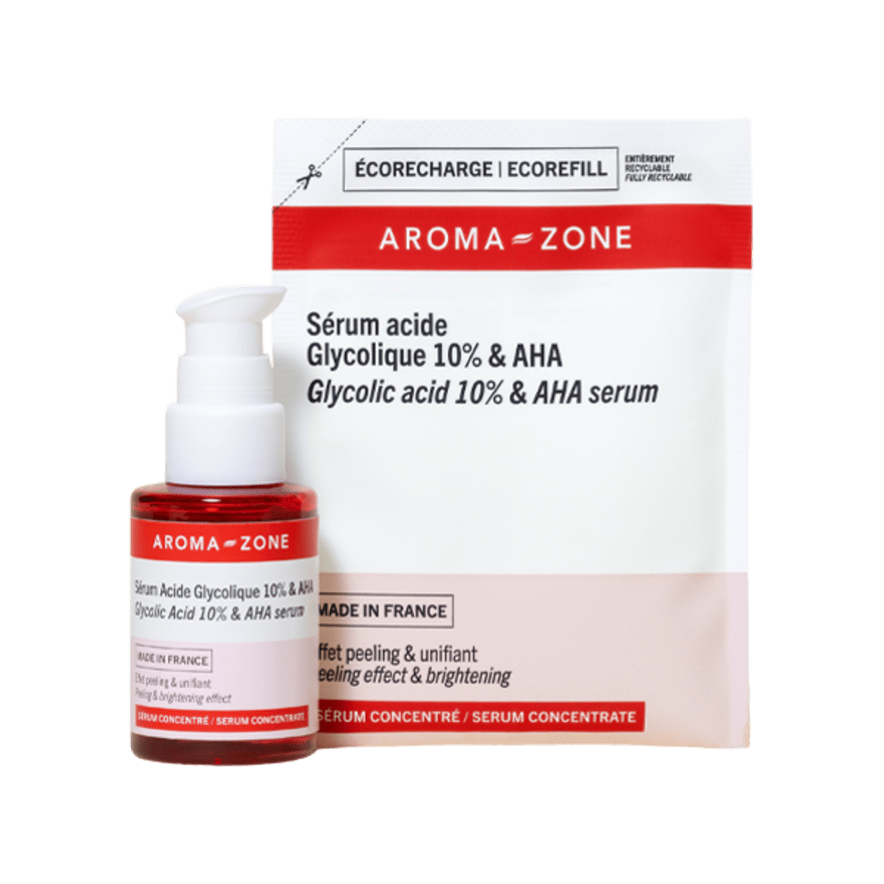 Kit Eco-Refill Siero concentrato Acido glicolico 10% e AHA