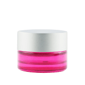 Vasetto in vetro rosa 5 ml coperchio argento opaco