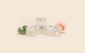 Pots verre dépoli 50 ml avec capot argent mat (lot de 6)
