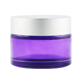 Violet Glass Jar Matte Silver Lid - 50ml