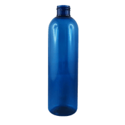 Flacon transparent PET recyclé bleu turquoise 250 ml - 24/410 - sans bouchage