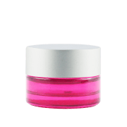 Pot verre rose 5 ml avec capot argent mat
