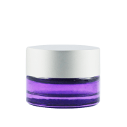 Pot verre violet 5 ml avec capot argent mat