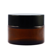 Pot verre ambré 30 ml avec capot noir