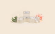Pots verre dépoli 50 ml avec capot argent mat (lot de 6)