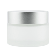 Pot vide Pot verre dépoli 50ml capsule argent mat