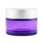 Pot verre violet 50 ml avec capot argent mat