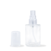 Flacon en verre transparent avec pompe spray
