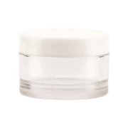 Pots vides PET transparent 10 mL avec couvercle blanc