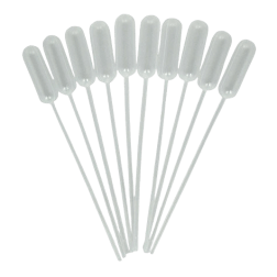 Pipettes en plastique 3 ml à  tige longue (lot de 10)