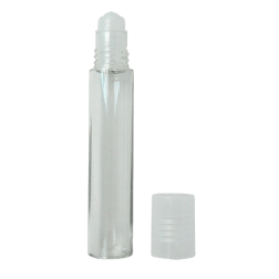Flacone roll-on di plastica e sfera in acciaio da 10 ml
