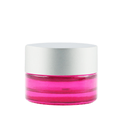 Vasetto in vetro rosa 5 ml coperchio argento opaco