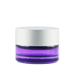 Pot verre violet 5 ml avec capot argent mat