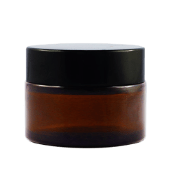 Pot verre ambré 30 ml avec capot noir