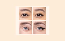 Avant après d'utilisation d'eye liner
