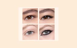Avant après d'utilisation d'eye liner