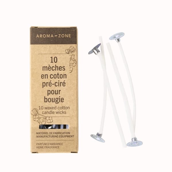 Lot de 10 mèches en coton pré-cirées