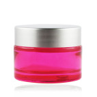 Pot verre rose 30 ml capsule argent mat 